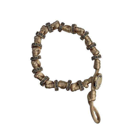 Chloe & Isabel Knot & Bolt Wrap Bracelet Gold Tone Rondelles 7.5" or 8.5" - Picture 1 of 8